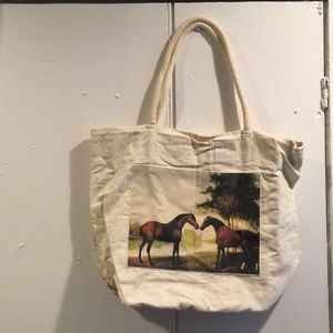 Lined canvas tote-style purse